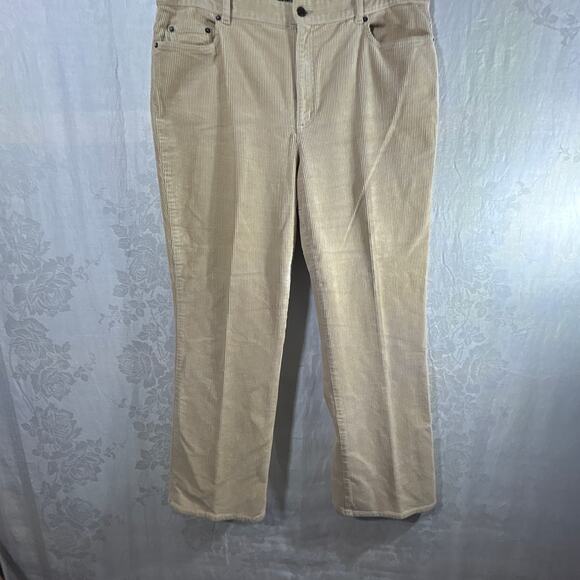 Ralph Lauren LRL Pants 16 Tan Corduroy Straight Leg - Picture 1 of 13